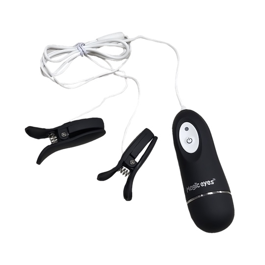 Love Pincher Vibrating Nipple Clamps Black - Breast vibrator toy - Kanojo Toys