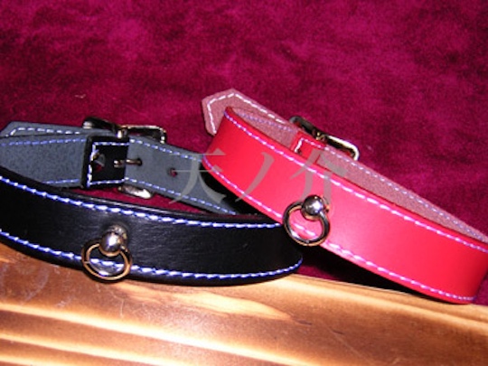 Leather BDSM Stitched Neck Collar - Luxury neck restraint item - Kanojo Toys