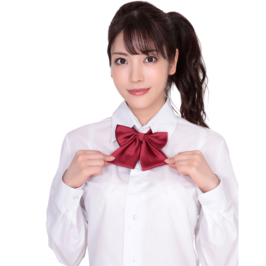 Cute Schoolgirl Ribbon Bow Dark Red Jacquard Weave - Japanese school student uniform cosplay costume item - Kanojo Toys