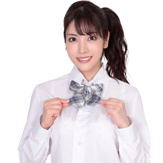 Cute Schoolgirl Ribbon Bow Traditional Blue Check - Japanese school student uniform cosplay costume item - Kanojo Toys