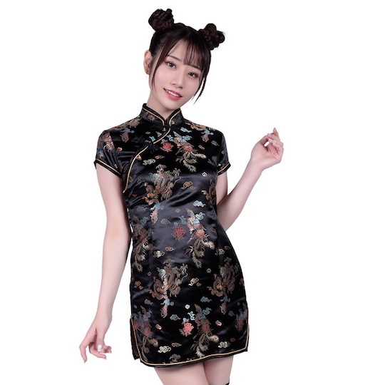 Cheongsam Dress Mini Black - Sexy qipao costume - Kanojo Toys