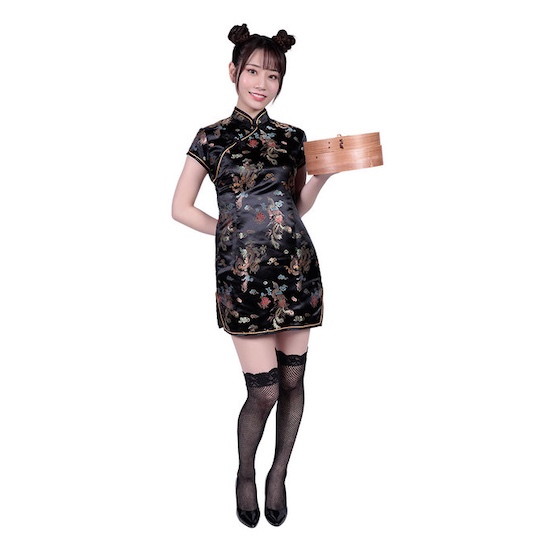 Cheongsam Dress Mini Black - Sexy qipao costume - Kanojo Toys