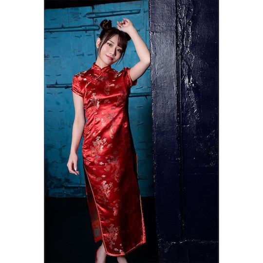 Cheongsam Dress Long Red - Sexy qipao costume - Kanojo Toys
