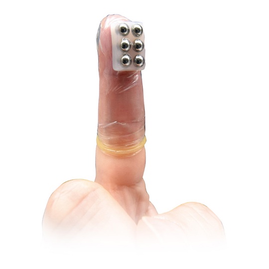 Finger Skin DX G-7 Metal Balls Finger Condoms - Fingering and foreplay finger cots - Kanojo Toys