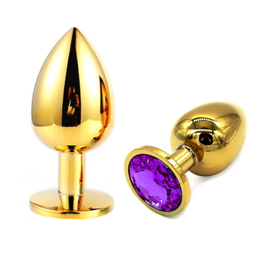 Luxury Butt Plug Jewel Large Purple - Sleek anus stopper - Kanojo Toys