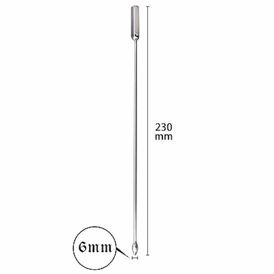Male Metal Anchor Ultra Long Pee Hole Plug 6 mm (0.2") - Urethral sounding probe dildo - Kanojo Toys