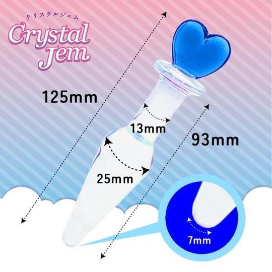 Crystal Gem Petite Heart Glass Dildo - Dildo toy made of glass - Kanojo Toys