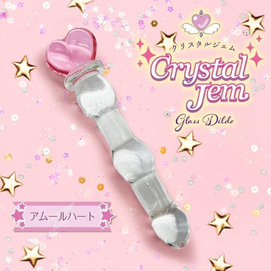 Crystal Gem Amour Heart Glass Dildo - Temperature-adjustable glass sex toy - Kanojo Toys