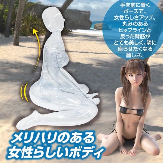 Love Body Aki 3.0 Air Doll - Japanese schoolgirl blowup kneeling sex doll - Kanojo Toys