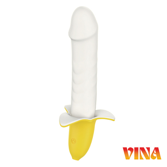 Banana Vibe Vina - Pistoning vibrator with cute design - Kanojo Toys