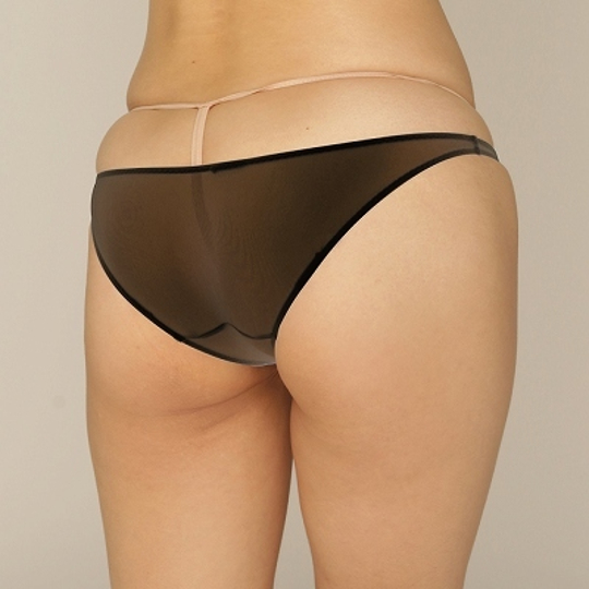 Unisex Stretchy Thin Super Low-Rise Half-Back Panties Black - Revealing tight underwear - Kanojo Toys