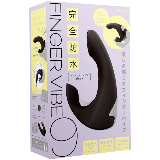 Finger Vibe 9 Black - Wearable slender, waterproof dildo vibrator - Kanojo Toys