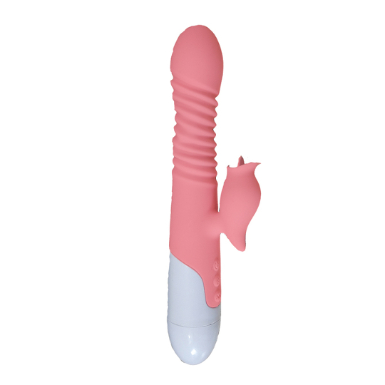 Ultra High Speed Piston Vibe Pink - Piston penetration vagina and clitoris-licking vibrator - Kanojo Toys