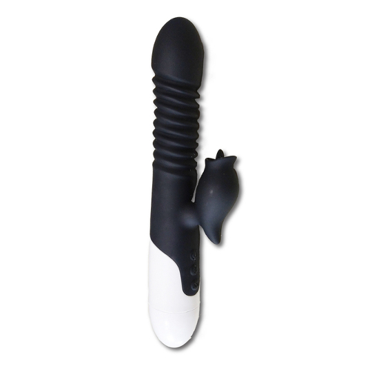 Ultra High Speed Piston Vibe Black - Vaginal penetration and clit stimulation vibrator - Kanojo Toys