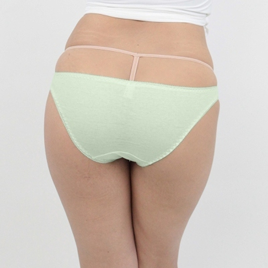 Skin-Friendly Cotton Full-Back Panties M Green - Comfortable underwear for women - Kanojo Toys