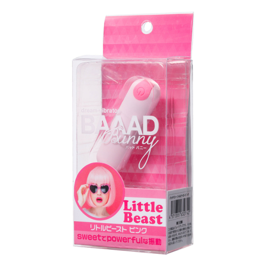 Baaad Bunny Little Beast Bullet Vibrator Pink - Powerful bullet vibe with cute design - Kanojo Toys