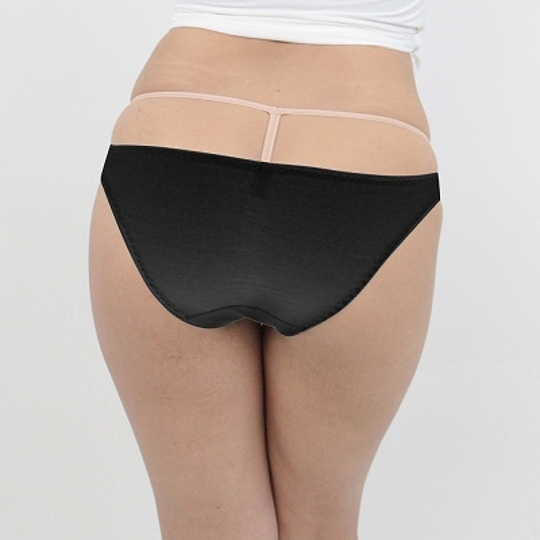 Skin-Friendly Cotton Full-Back Panties M Black - Everyday sexy underwear for women - Kanojo Toys