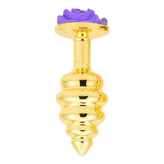 Baranal Cooled and Heated Metal Butt Plug L Purple Rose - Anal toy that can be warmed and chilled - Kanojo Toys