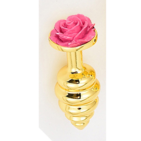 Baranal Cooled and Heated Metal Butt Plug M Pink Rose - Anal toy that can be warmed and chilled - Kanojo Toys