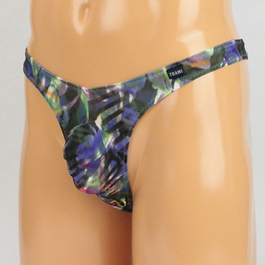 Men's Stretchy Snazzy Jungle Print Full-Back Briefs Purple - Stylish, sexy male underpants - Kanojo Toys