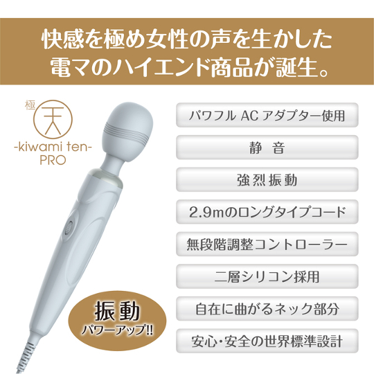 Kiwami Ten Pro Denma Vibrator - Powerful wand vibe with flexible head - Kanojo Toys