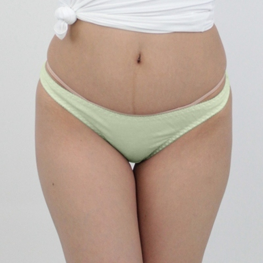 Skin-Friendly Cotton T-Back Panties L Green - Comfortable thong for women - Kanojo Toys