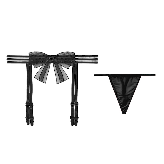Ribbon Garter Belt Black - Sexy lingerie for women - Kanojo Toys