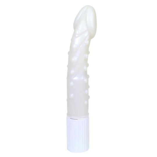 White Bumpy Cock Dildo Vibrator - Vibrating penis toy - Kanojo Toys