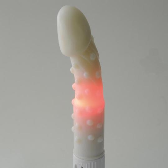 White Bumpy Cock Dildo Vibrator - Vibrating penis toy - Kanojo Toys