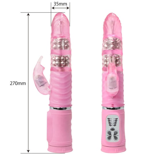 Divine Vibrator Zeus - Rabbit vibe dildo with shaft pearls and clitoral stimulator - Kanojo Toys