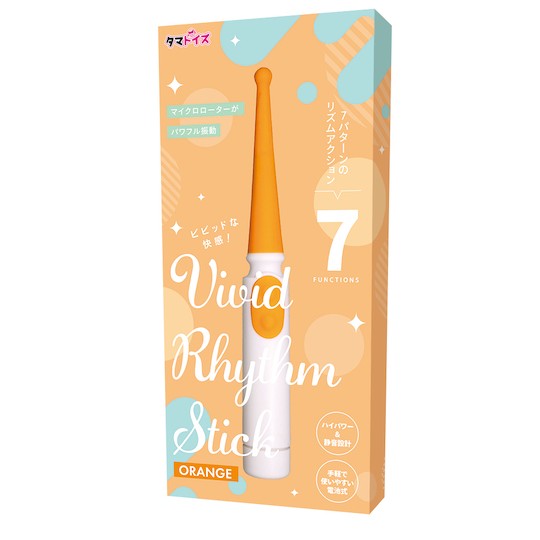 Vivid Rhythm Stick Vibrator Orange - Stick-style vibe for pinpoint stimulation - Kanojo Toys