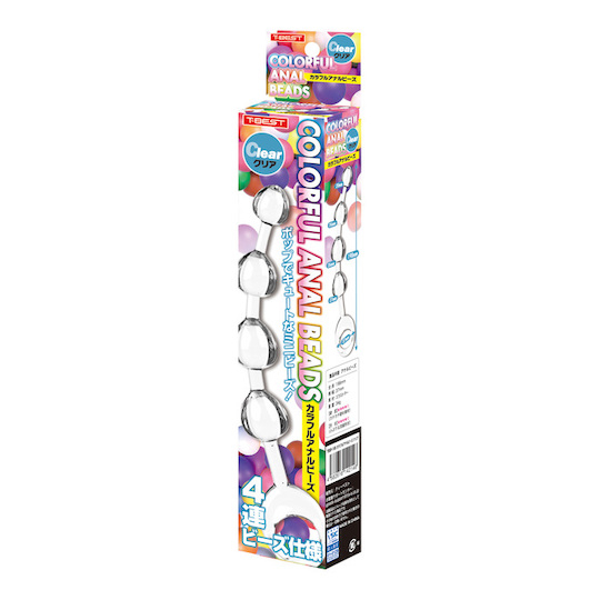 Colorful Anal Beads Clear - For rectum play - Kanojo Toys