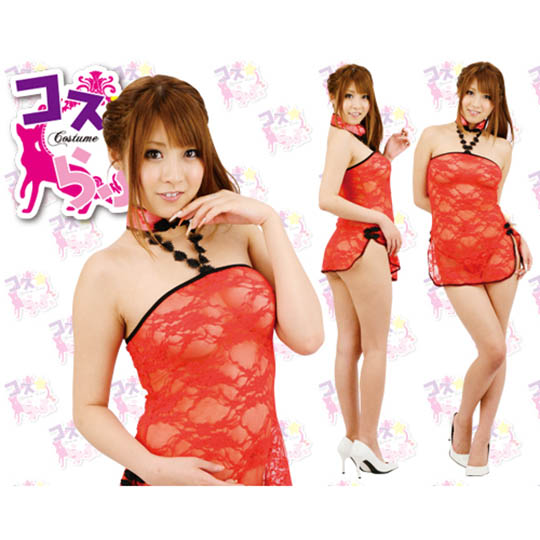 See-Through Neckholder Dress Costume - Sexy shoulder-free erotic clothing - Kanojo Toys