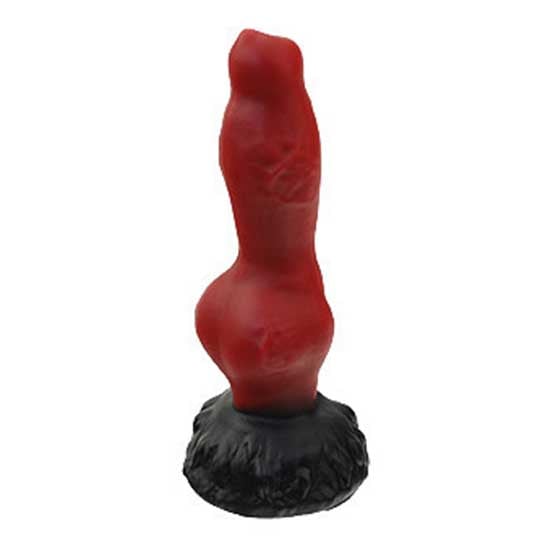 Amazing Beasts Garm Dildo Wine Red and Black - Monster-inspired silicone dildo - Kanojo Toys