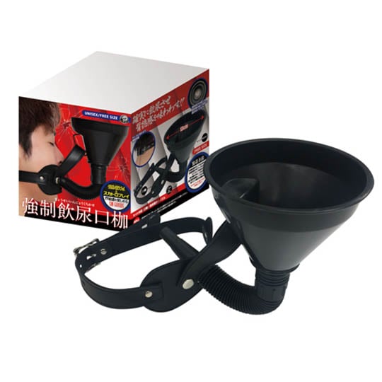 BDSM Extreme Potty Play Mouth Mask - Face gag with integrated funnel - Kanojo Toys