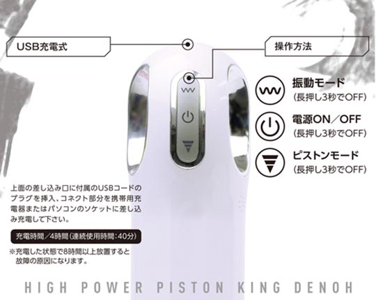 High-Power Sex Machine Piston King Denoh - Electric masturbator toy - Kanojo Toys