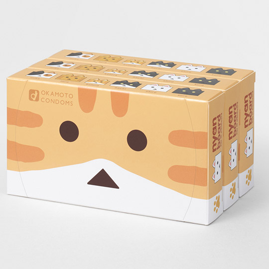 Nyanbo Condom (3 Boxes) - Cat anime character contraceptives with warming lubricant - Kanojo Toys