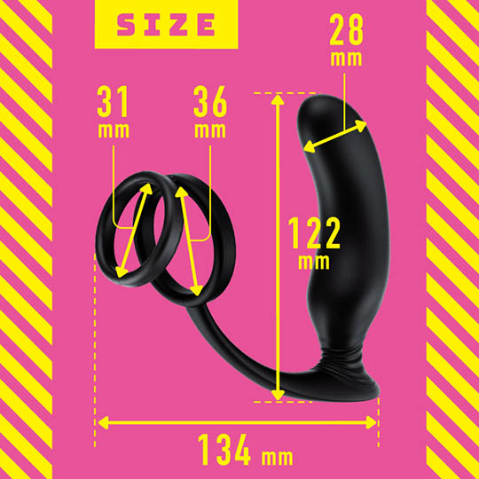 Come Like a Girl Back Vibe 9 W Ring - Male remote-control anal vibrator with double cock ring - Kanojo Toys