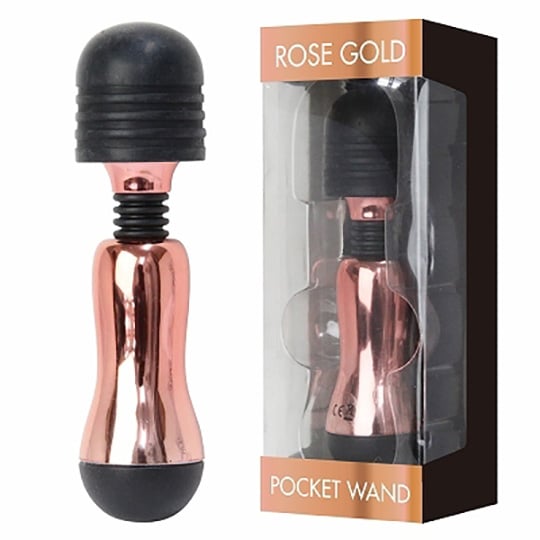 Rose Gold Pocket Wand Denma Vibrator - Mini vibrating clitoris wand massager - Kanojo Toys