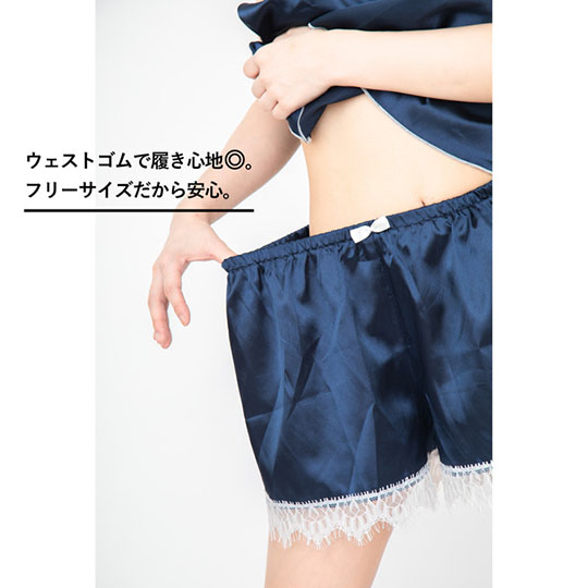Mon Cheri Roomwear Silky Blue Top and Shorts - Seductive interior loungewear - Kanojo Toys
