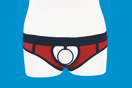 Glossy Jockstrap Shorts with Penis Ring - Seductive underwear for men - Kanojo Toys