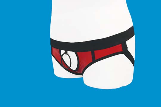 Glossy Jockstrap Shorts with Penis Ring - Seductive underwear for men - Kanojo Toys