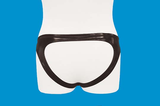 Shiny Enamel Open Back Briefs with Ring - Seductive underwear for men - Kanojo Toys