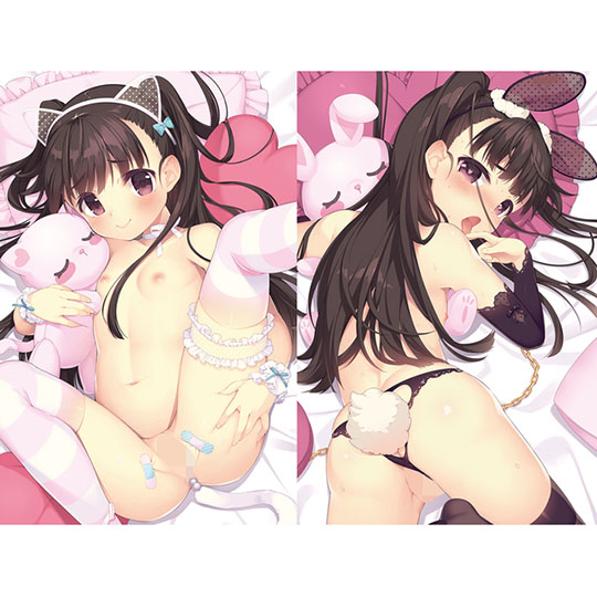 Insert Air Pillow Cover 229 Loli with Cat/Bunny Ears - Innocent girl character fetish dakimakura cover - Kanojo Toys