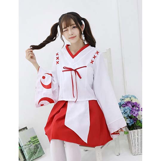 Cute Japanese Shrine Maiden Costume - Miko cosplay outfit - Kanojo Toys