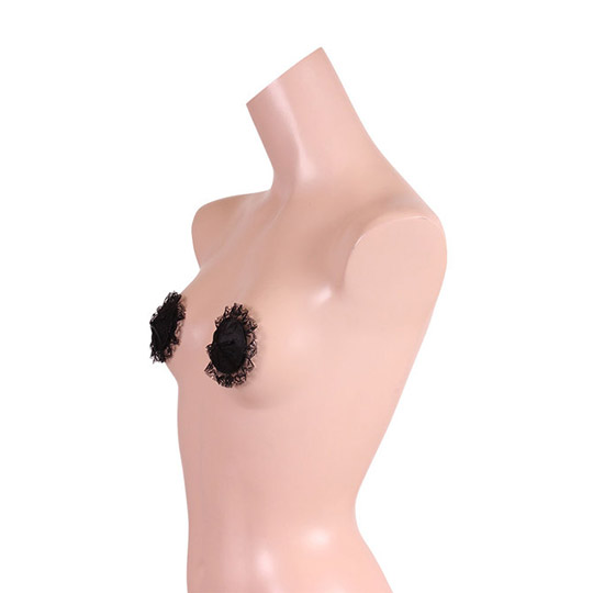 Feminine Black Lace Nipple Covers - Reusable pasties - Kanojo Toys