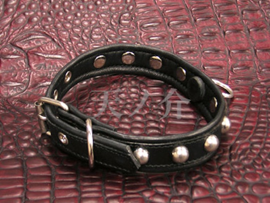 Studded Leather Bondage Buckle Belt Collar
