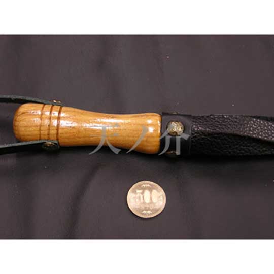 Five-Strand Leather Flogger with Wooden Handle