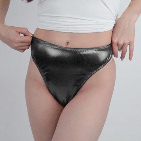 Shiny Stretch Metallic T-Back Thong Panties